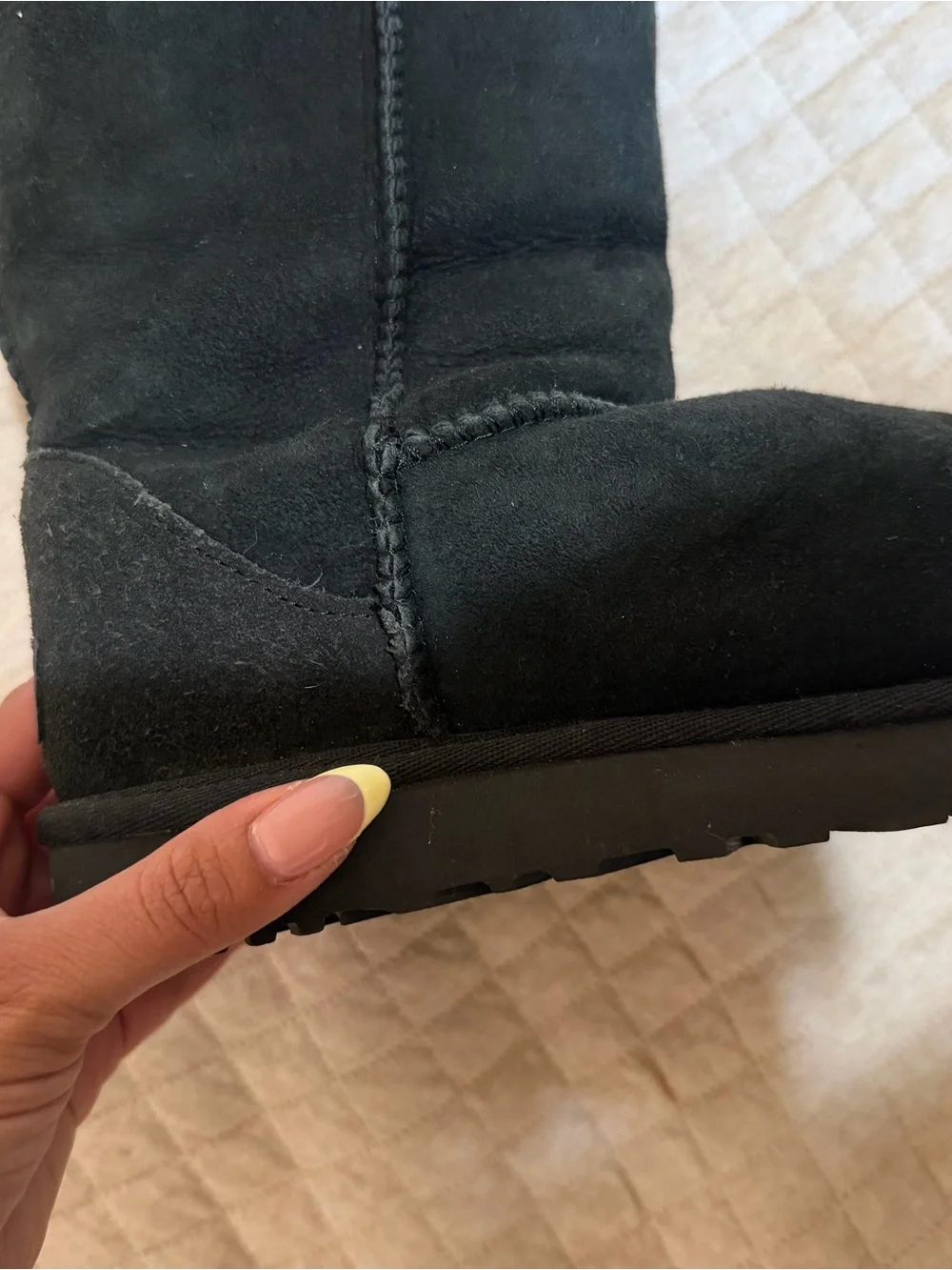 UGGS Classic Black Mid-Calf Suede Winter Boots